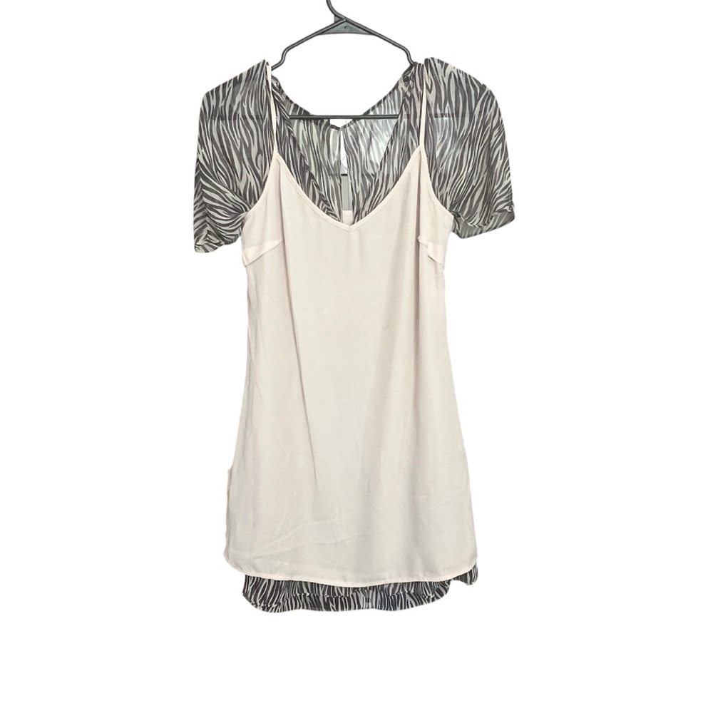 AllSaints Marley Animal Print Boho Dress Sheer Mini Ruffled Hipster SZ 2 - Picture 11 of 12
